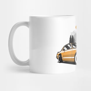 Yellow 2000gtr Skyline Mountains Mug